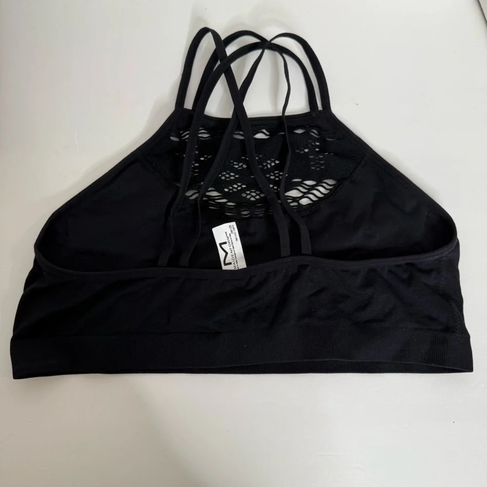 Maidenform Black Lace Detail Top Size Large